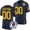 Custom Michigan Wolverines Jersey Name and Number Rose Bowl Game 2024 Patch College Football Playoff Navy