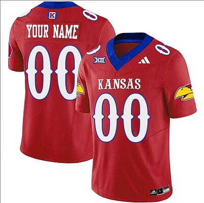Custom Kansas Jayhawks Jersey Name and Number Vapor Limited Football Stitched Red