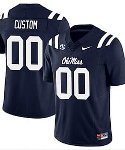 Custom Ole Miss Rebels Jersey Name and Number Football Vapor Limited All Stitched Navy