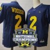 Charles Woodson Jersey #2 Michigan Wolverines Football 2023 National Champions Patch Navy