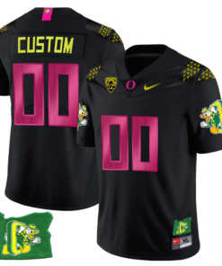 Custom Oregon Ducks Jersey Oregon State Patch Name and Number Football Cancer