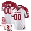 Custom Oklahoma Sooners Jersey Name and Number 25th Anniversary Patch Football Alternate White