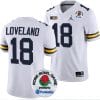 Colston Loveland Jersey #18 Michigan Wolverines Rose Bowl Game 2024 Patch College Football Playoff White
