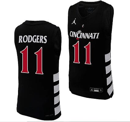 Cincinnati Bearcats Sam Rodgers Jersey #11 Black Basketball Unisex Replica