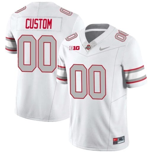 Custom Ohio State Jersey Name and Number Football Stitched Style 1 White