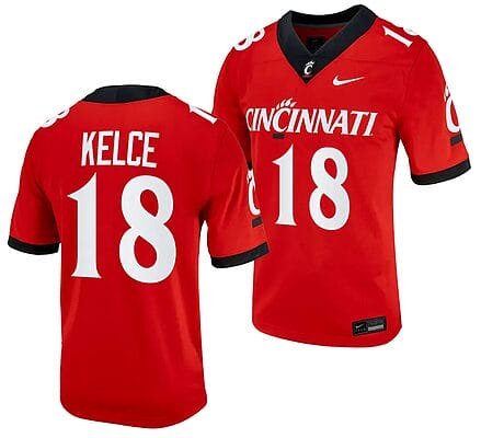Cincinnati Bearcats Travis Kelce Jersey #18 Red 2023 Alternate College Football