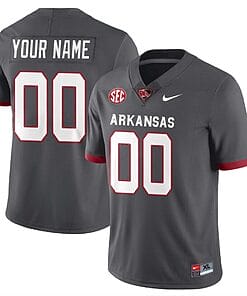 Custom Arkansas Razorback Jersey Name and Number Football All Stitched Gray