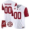 Custom Alabama Jersey Name and Number Vapor Limited Alabama Map Crimson Sleeves All Stitched