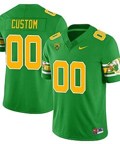 Custom Oregon Ducks Jersey Name and Number ‘Mighty Oregon’ Throwback Football Style 1 Green