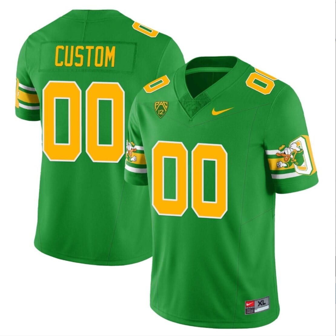 Custom Oregon Ducks Jersey Name and Number ‘Mighty Oregon’ Throwback Football Style 1 Green