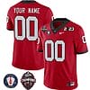 Custom Georgia Bulldogs Jersey Name and Number Football 2023 Back To Back Champions Vince Dooley Patch Regular Red All Stitched