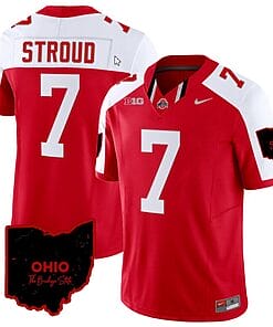 CJ Stroud Jersey #7 Ohio State Buckeyes College Football Stitched Vapor Limited Ohio Patch Red Alternate