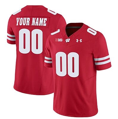 Custom Wisconsin Badgers Jersey Name and Number Vapor Limited College Football Red