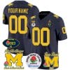 Custom Michigan Wolverines Jersey Name and Number Vapor 1003 Wins Rose Bowl Patch Football Navy