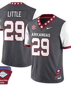 Cam Little Jersey #29 Arkansas Razorback Football Arkansas State Patch White Sleeves