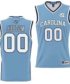 Custom UNC Tar Heels Jersey Name and Number College NIL Basketball Lightweight Blue