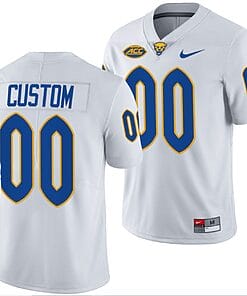 Custom Pitt Panthers Jersey Name and Number White College Football Replica Uniform