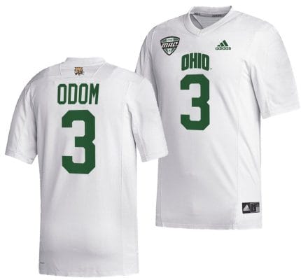 Cameron Odom Jersey #3 Ohio Bobcats College Football Uniform White