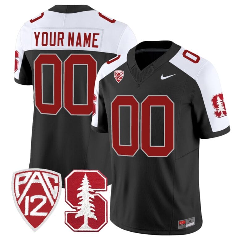 Custom Stanford Cardinal Jersey Name and Number Vapor Limited College Football Black Alternate