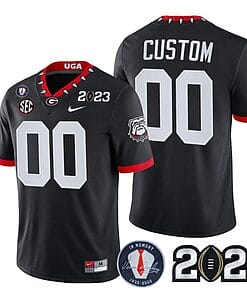 Custom Georgia Bulldogs Jersey Name and Number Football 2023 Vince Dooley Patch Regular Black All Stitched