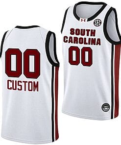 Custom South Carolina Gamecocks Jersey Name and Number College Basketball 2023-24 White