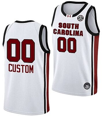 Custom South Carolina Gamecocks Jersey Name and Number College Basketball 2023-24 White