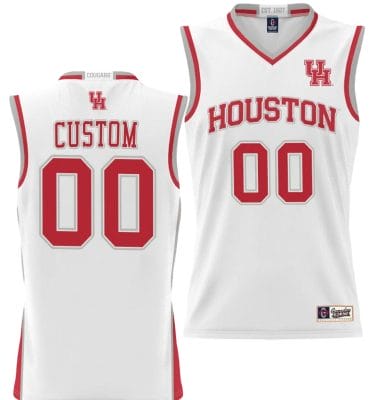 Custom Houston Cougars Jersey Name and Number NIL College Basketball Lightweight White