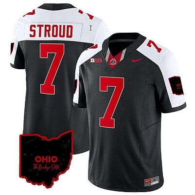 CJ Stroud Jersey #7 Ohio State Buckeyes College Football Stitched Vapor Limited Ohio Patch Black Alternate