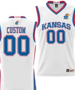 Custom Kansas Jayhawks Jersey Name and Number NIL College Basketball Lightweight White