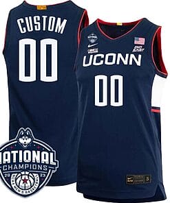 Custom UConn Huskies Jersey Name and Number 2023 National Champions College Basketball Navy
