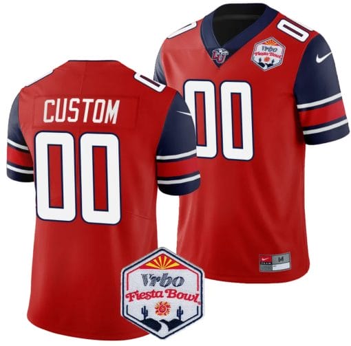 Custom Liberty Flames Jersey Name and Number Fiesta Bowl Patch 2024 Football Red