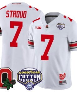 CJ Stroud Jersey #7 Ohio State Buckeyes Good Year Cotton Bowl Patch Football White