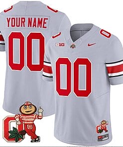 Custom Ohio State Jersey Name and Number Mascot Patch College Football Gray