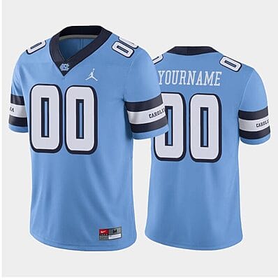 Custom North Carolina Tar Heels Jersey Name and Number College Football Blue