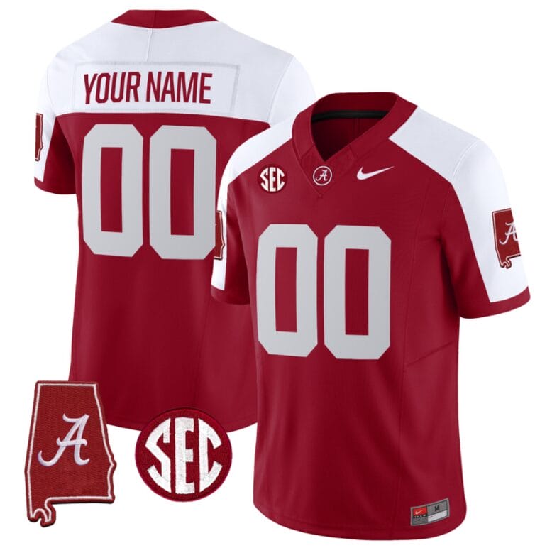 Custom Alabama Jersey Name and Number Vapor Limited Alabama Map Alternate All Stitched