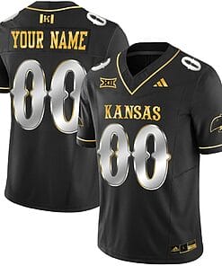 Custom Kansas Jayhawks Jersey Blackhawk Name and Number Vapor Limited Football Stitched Black Limited