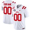 Custom Ole Miss Rebels Jersey Name and Number Football Vapor Limited All Stitched White