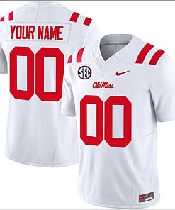 Custom Ole Miss Rebels Jersey Name and Number Football Vapor Limited All Stitched White
