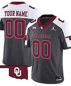 Custom Oklahoma Sooners Jersey Name and Number Vapor Limited College Football Stitched Special Anthracite