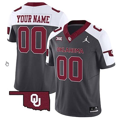 Custom Oklahoma Sooners Jersey Name and Number Vapor Limited College Football Stitched Special Anthracite