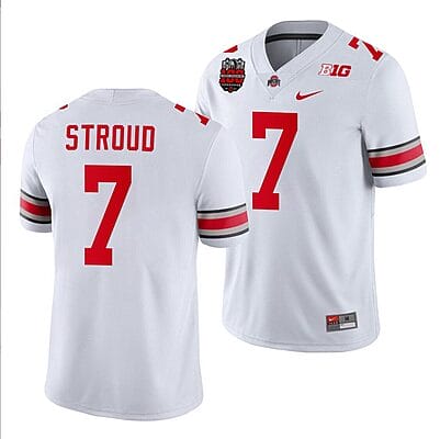 CJ Stroud Jersey #7 Ohio State Buckeyes Ohio Stadium Patch College Football White