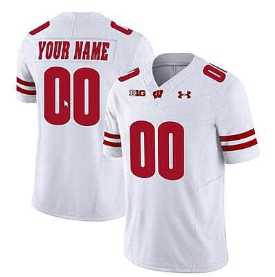 Custom Wisconsin Badgers Jersey Name and Number Vapor Limited College Football White