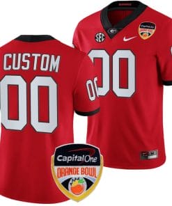Custom Georgia Bulldogs Jersey Name and Number Orange Bowl Patch 2023 College Football Red