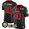 Custom Georgia Bulldogs Jersey Name and Number Football 2023 Vince Dooley Patch Black Gold Trim All Stitched