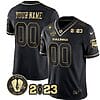 Custom Georgia Bulldogs Jersey Name and Number Football 2023 Vince Dooley Patch Black Gold All Stitched