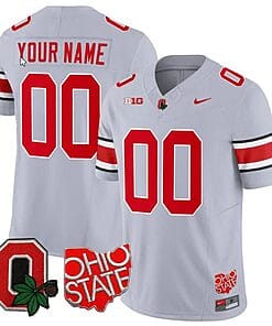 Custom Ohio State Jersey Name and Number College Football Stitched Logo Patch Gray