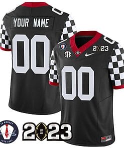 Custom Georgia Bulldogs Jersey Name and Number Football 2023 Vince Dooley Patch Black All Stitched
