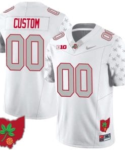 Custom Ohio State Jersey Name and Number Football Stitched Ohio Map Style 1 White Special