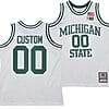 Custom Michigan State Spartans Jersey Name and Number 125th Basketball Anniversary 1990 Throwback White
