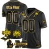 Custom Michigan Wolverines Jersey Name and Number 2023 Big Ten Back to Back Champions Patch Black Gold